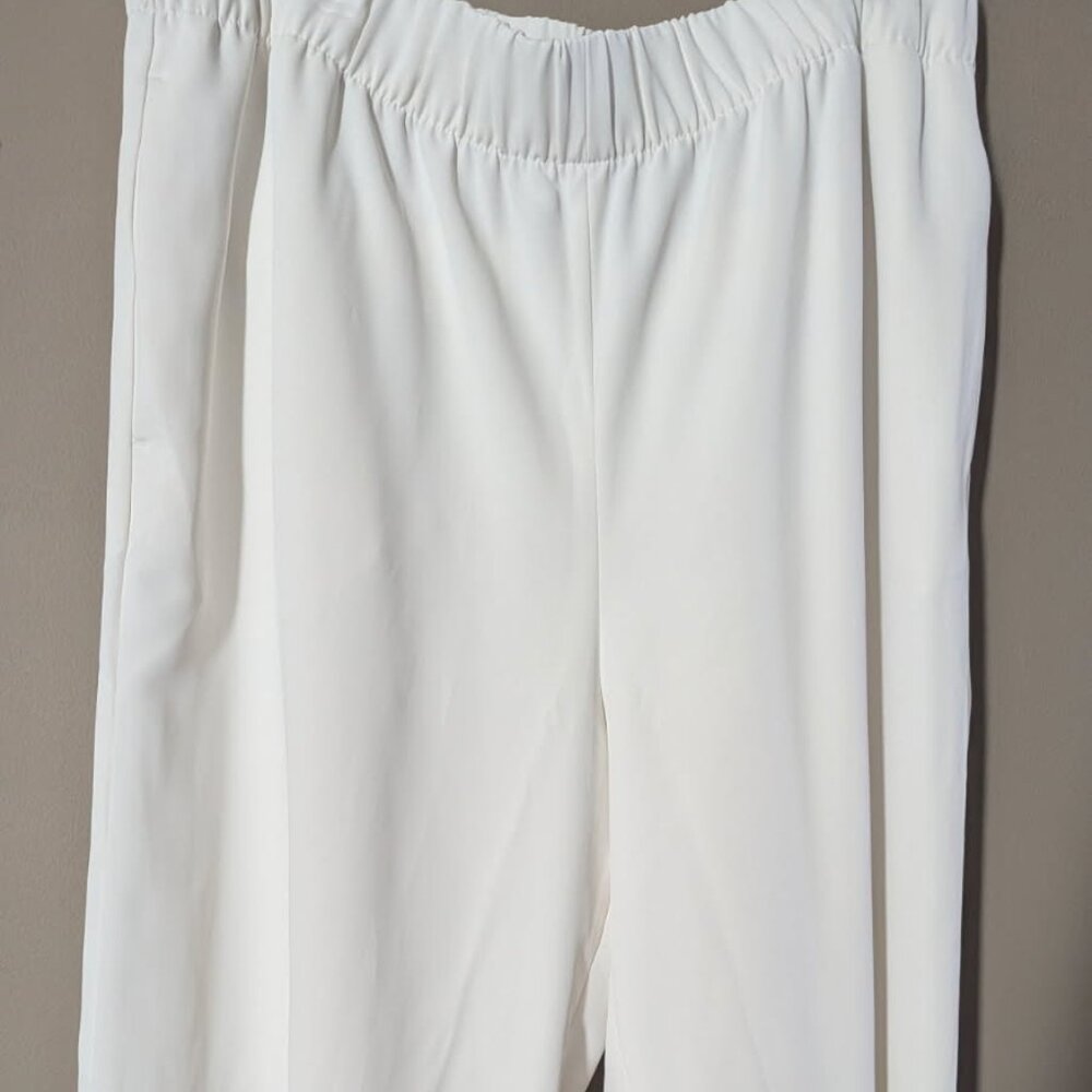 H & M wide leg crop XL white